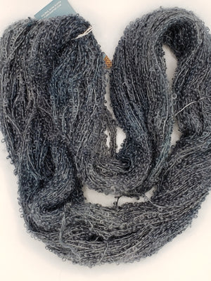 Wool Curly Locks - SCHOONER BLUE - OOAK Hand Dyed Textured Yarn - Landscape Shades