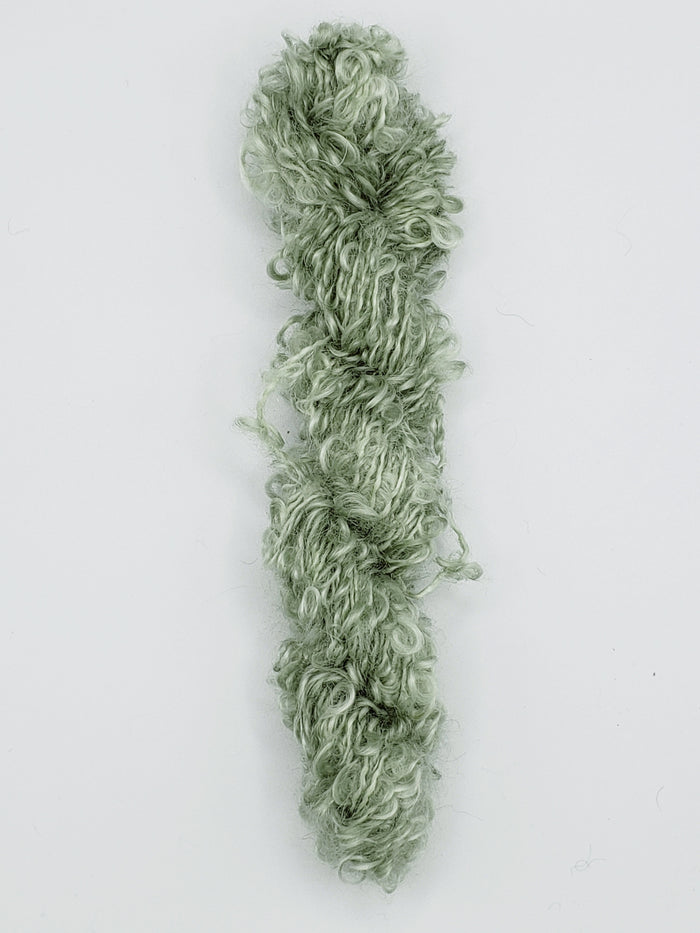 Mohair Loopy Locks - GREEN HYDRANGEA - 2343 Hand Dyed Boucle Yarn B2