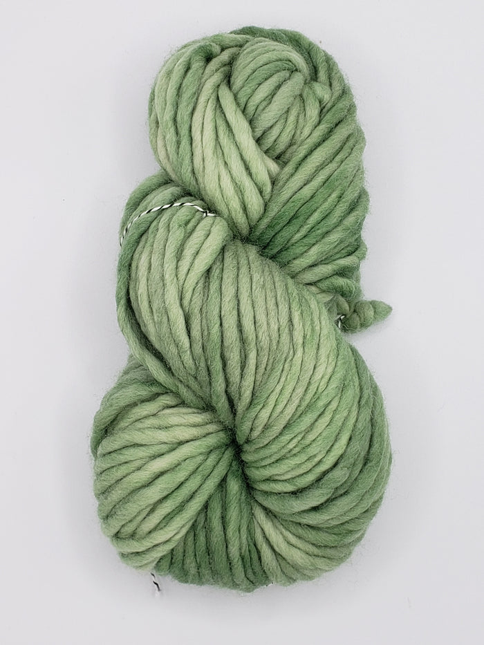 Flouf - SPRING GREEN - OOAK -100% Merino Chunky - Fleece Artist Hand Dyed Yarn -