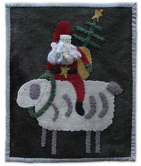 Santa Ewe Wool Applique Pattern