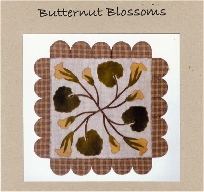 Butternut Blossoms Wool Applique Pattern - Wall Hanging or Table Runner
