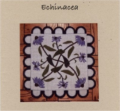 Echinacea Wool Applique Pattern - Wall Hanging or Table Runner