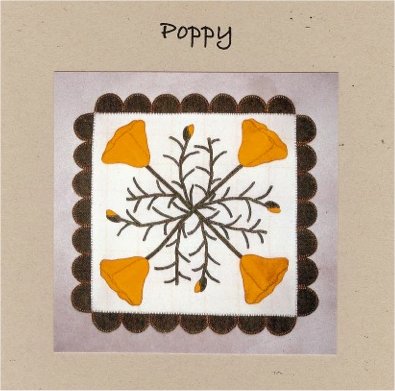 Poppy Wool Applique Pattern - Wall Hanging or Table Runner