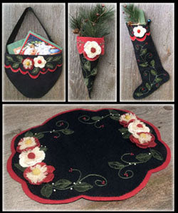 Christmas Rose 4 in 1 Wool Applique Pattern