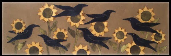 Flocking Crows Wool Applique Pattern - Table Runner