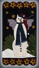 Snow Kitty - Wool Applique Pattern - Wall Hanging