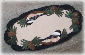 Chickadee Wonderland Wool Applique Pattern - Table Runner