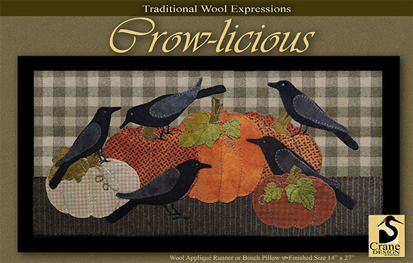 CROW-LICIOUS - Wool Applique Pattern - Table Runner