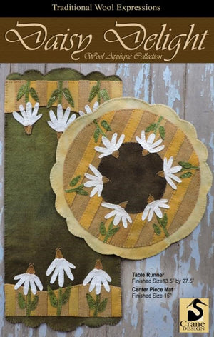 Daisy Delight Wool Applique Pattern - Two Table Mat Designs