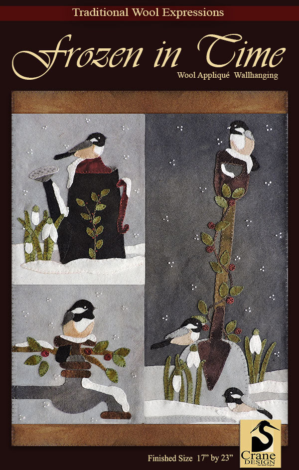 Frozen in Time - Wool Applique Pattern - Wall Hanging