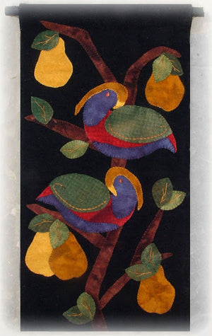 Partridge in a Pear Tree Wool Applique Pattern - Wall Hanging