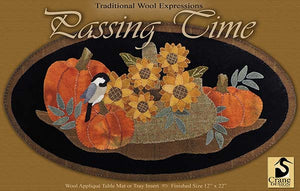 PASSING TIME - Wool Applique Pattern - Table Mat