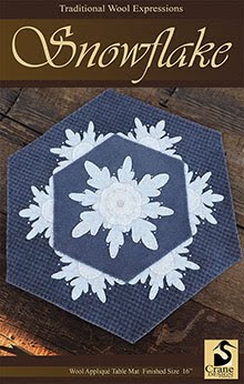 Snowflake Wool Applique Pattern - Table Mat