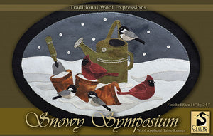 Snowy Symposium Wool Applique Pattern - Table Runner