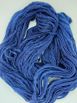 Slubby - DEEP BLUE SEAS OOAK -  Merino/Blue Face Leicester - Hand Dyed Textured Yarn Thick and Thin