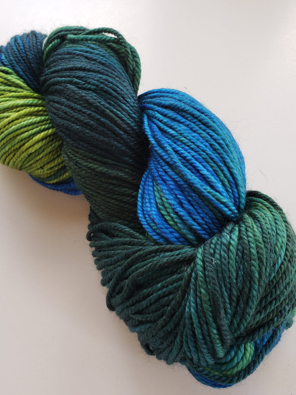 Woolie Silk - LAND AND SKY - Fleece Artist Hand Dyed Yarn Nova Scotia