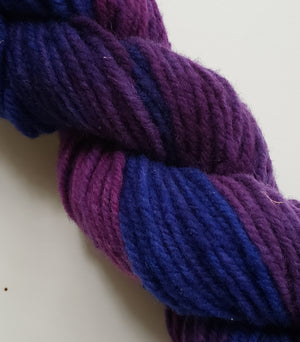 Wonder Woolen - AMETHYST -  Fleece Artist Hand Dyed Yarn - Shades of Purple/Violet