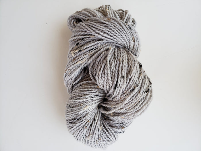 Bramble Tweedy - ARCTIC TERN -Gray Worsted Hand Dyed Yarn- Fleece Artist