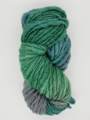 Slubby - BOTTLE GREEN - Merino/Blue Face Leicester - Hand Dyed Textured Yarn Thick and Thin