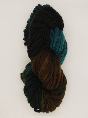 Slubby - BULLRUSH - Merino/Blue Face Leicester - Hand Dyed Textured Yarn Thick and Thin  - Shades of