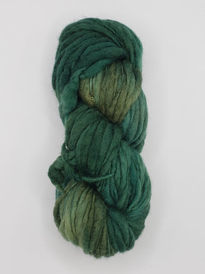 Slubby - CEDAR -  Merino/Blue Face Leicester - Hand Dyed Textured Yarn Thick and Thin  - Shades of Green
