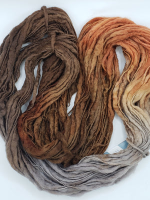 Slubby - CHAI LATTE -  Merino/Blue Face Leicester - Hand Dyed Textured Yarn Thick and Thin