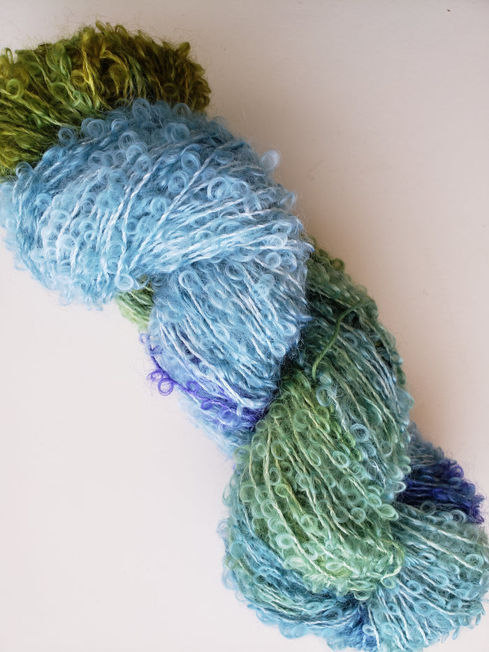 Silky Curly Locks - CLOUDBURST  - Hand Dyed Textured Yarn - Landscape Shades