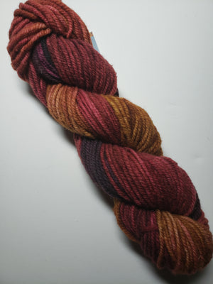 Wonder Woolen - CRANBERRY CHUTNEY -  Fleece Artist Hand Dyed Yarn - Shades of Red/Brown