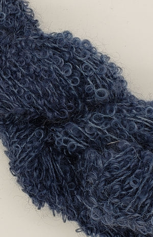 Wool Curly Locks - DENIM - Hand Dyed Textured Yarn - Landscape Shades