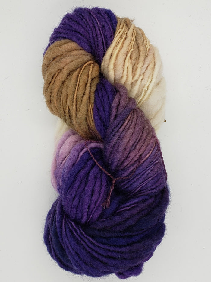 Slubby - IRIS - Merino/Blue Face Leicester - Hand Dyed Textured Yarn Thick and Thin