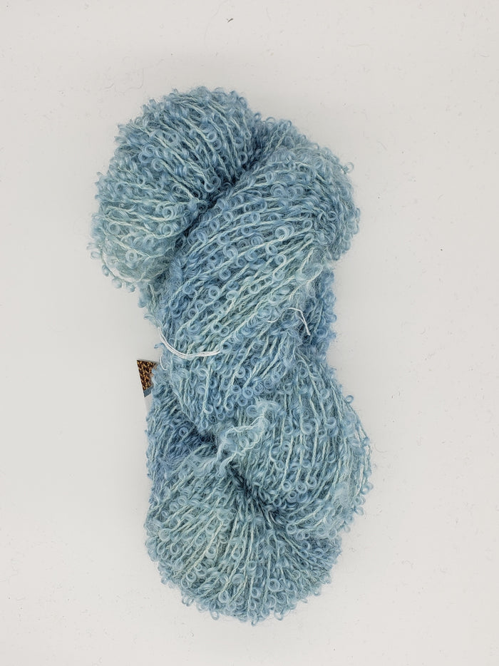 Wool Curly Locks - JACOBEAN BLUE - Hand Dyed Textured Yarn - Landscape Shades