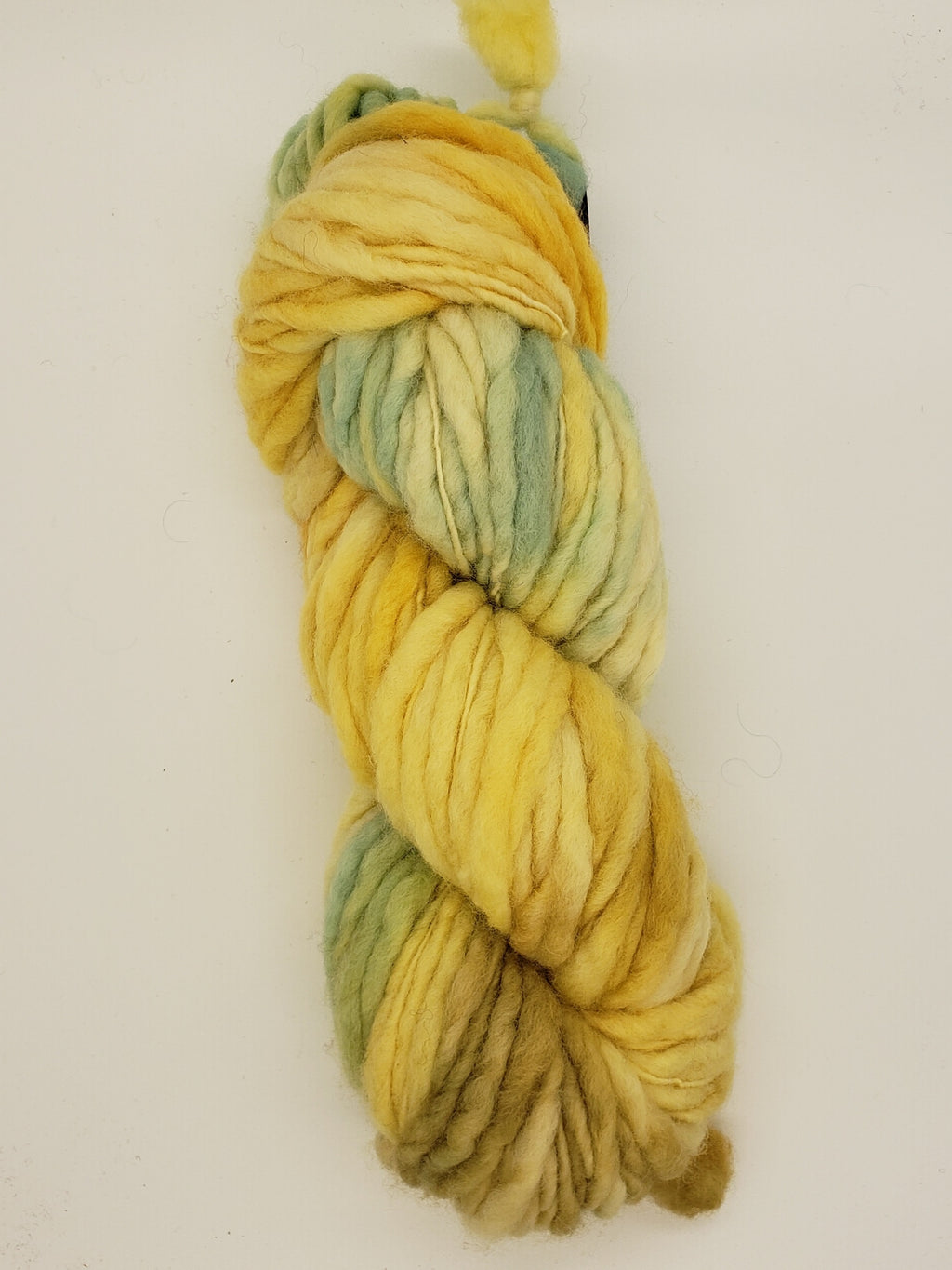 Slubby - LARCH - Merino/Blue Face Leicester - Hand Dyed Textured Yarn Thick and Thin  - Shades of Yellow and Green