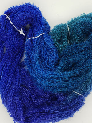 Wool Curly Locks - MARINE - Hand Dyed Textured Yarn - Landscape Shades