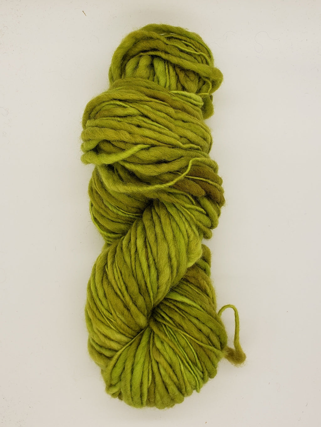 Slubby - MOSS - Merino/Blue Face Leicester - Hand Dyed Textured Yarn Thick and Thin  - Shades of Green