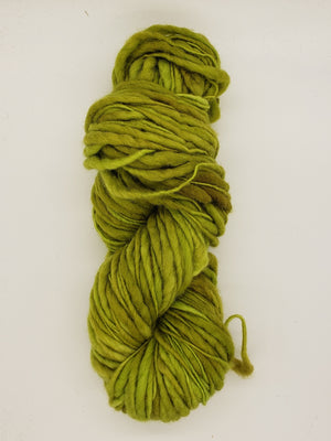 Slubby - MOSS - Merino/Blue Face Leicester - Hand Dyed Textured Yarn Thick and Thin  - Shades of Green