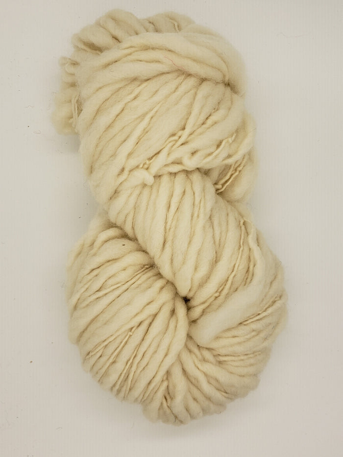 Slubby - NATURAL - Merino/Blue Face Leicester - Hand Dyed Textured Yarn Thick and Thin  - Cream