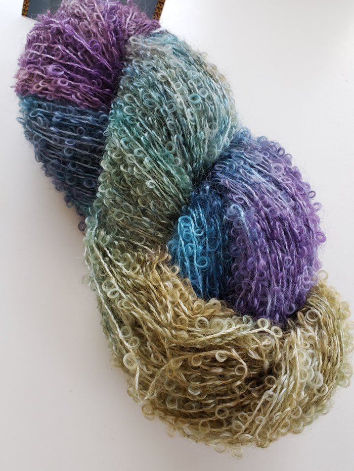Silky Curly Locks - NOVEMBER SKY - Hand Dyed Textured Yarn