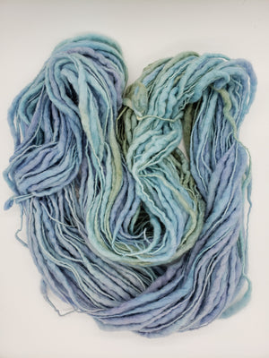 Slubby - NOVEMBER SKY - Merino/Blue Face Leicester - Hand Dyed Textured Yarn Thick and Thin