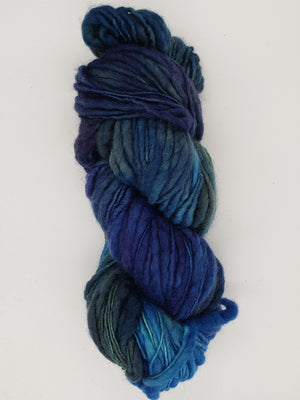 Slubby - OCEAN - Merino/Blue Face Leicester - Hand Dyed Textured Yarn Thick and Thin