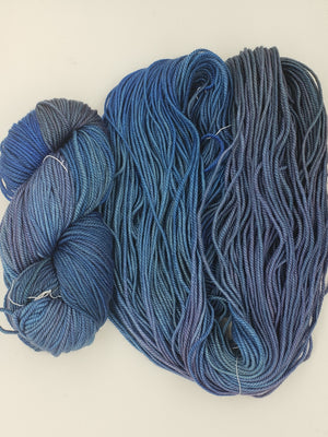 Woolie Silk - OCEAN CURRENTS - OOAK Hand Dyed Yarn 3.5 ounces/100g