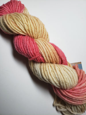 Wonder Woolen - ORCHID - Fleece Artist Hand Dyed Yarn - Shades of Pink/Cream