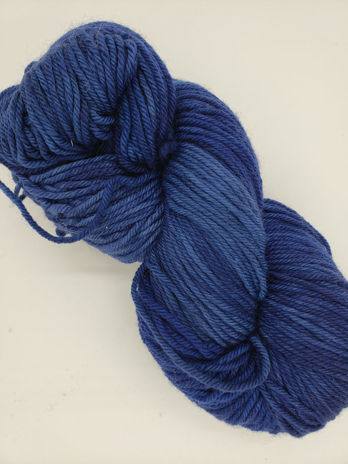 Chinook Worsted Weight - POLAR SEA - 100%  Merino Wool Yarn - Hand Dyed Blue Tonal Shade