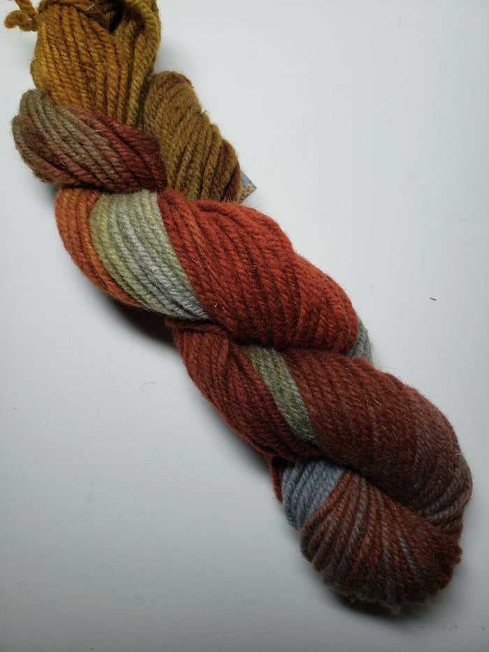 Wonder Woolen - RED FOX - Fleece Artist Hand Dyed Yarn - Shades of Orange/Brown