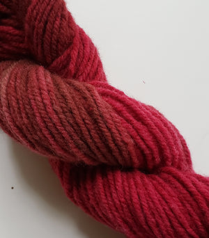Wonder Woolen - RED MAPLE - Fleece Artist Hand Dyed Yarn - Shades of Red/Brown