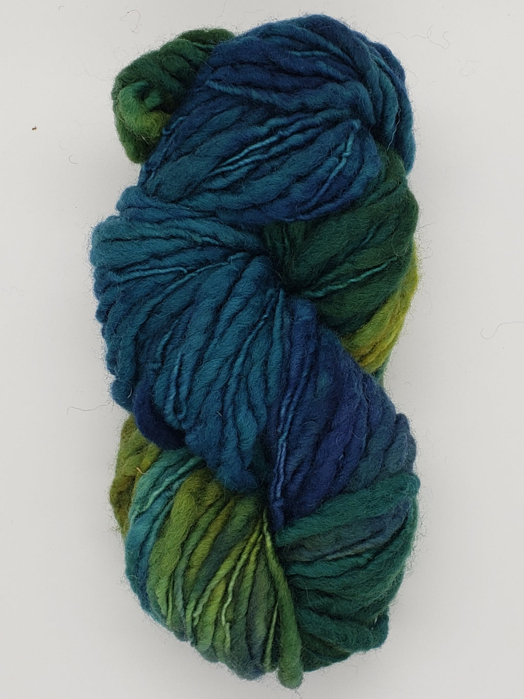 Slubby - SPRUCE - Merino/Blue Face Leicester - Hand Dyed Textured Yarn Thick and Thin  - Shades of Blue and Green