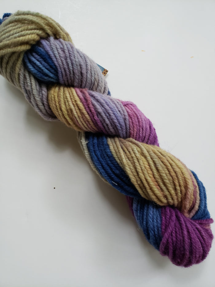 Wonder Woolen - SWAN LAKE - Fleece Artist Hand Dyed Yarn - Shades of Yellow/Purple/Pink/Blue