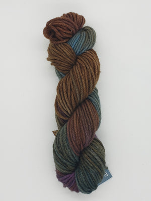 Wonder Woolen - WALNUT - Fleece Artist Hand Dyed Yarn - Shades of Brown/Blue/Purple