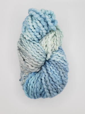 Crimp - HINT OF CLOUDS - OOAK Hand Dyed Chunky Textured Yarn - Landscape Shades