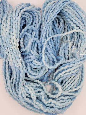 Crimp - PERFECT SKY - OOAK Hand Dyed Chunky Textured Yarn - Landscape Shades
