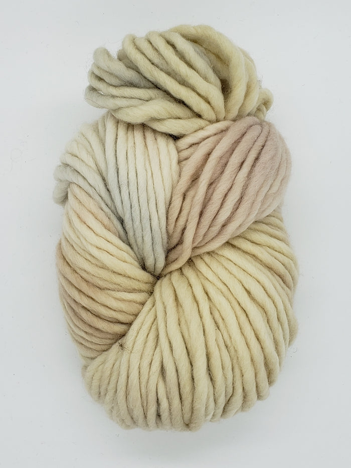 Flouf - IVORY - 100% Merino Chunky - Fleece Artist Hand Dyed Yarn - Natural/Pink/Blue